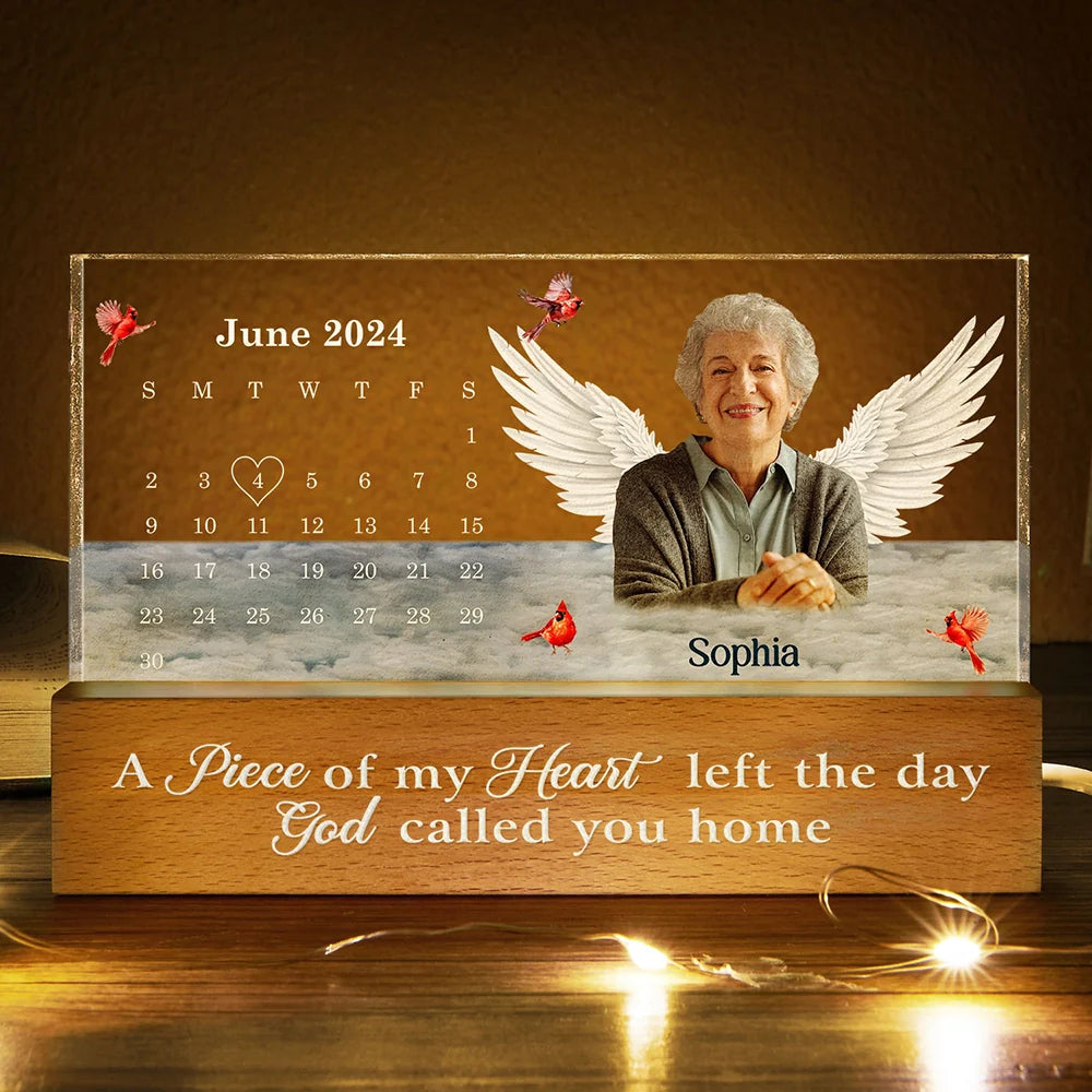 Custom Photo,Memorial,Family,Sad - Custom Photo The Moment Your Heart Stopped - Personalized Rectangle LED Light