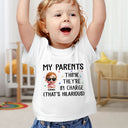 New baby, New Mom, Funny, New Dad, Parents, Gift For Mother - My Parents Think They're In Charge - Personalized Baby Onesie