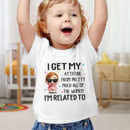 New baby,New Mom,Funny,New Dad,Parents,Gift For Mother - I Get My Attitude - Personalized Baby Onesie