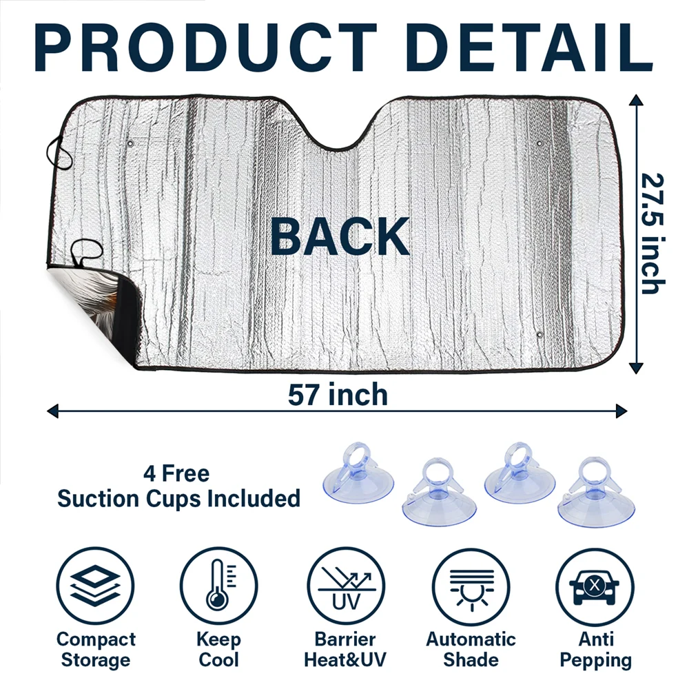 Pet Lovers, Pet Mom, Pet Dad, Dog Lovers, Dog Mom, Dog Dad, Happy - Woman Man Dog 3D Effect - Personalized Auto Sunshade