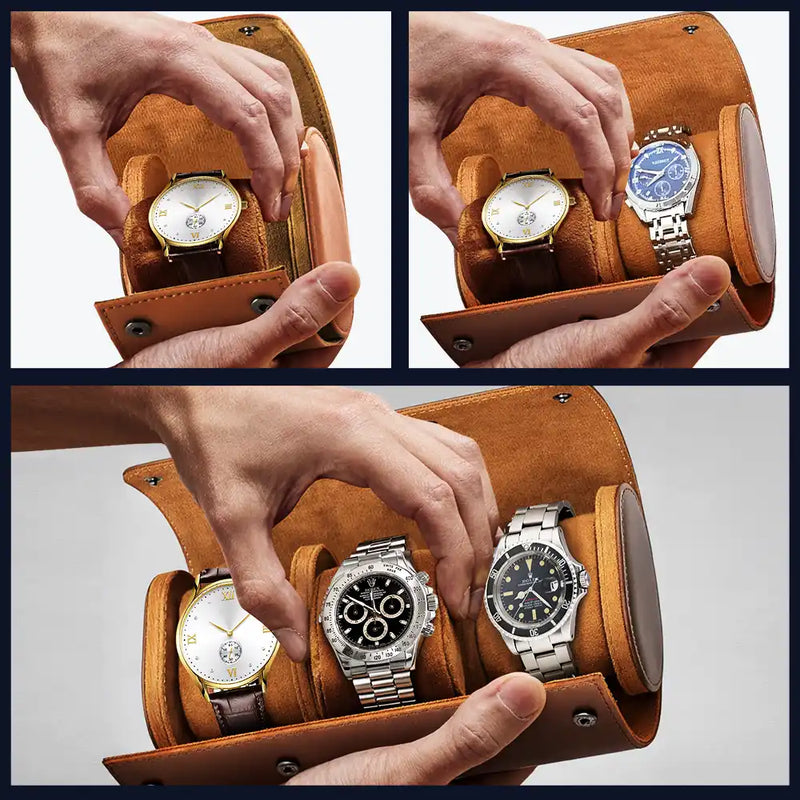 Gift For Grandpa,Gift For Father,Funny,Happy - This Grandpa Dad Belongs To Kids Pet - Personalized Leather Watch Case