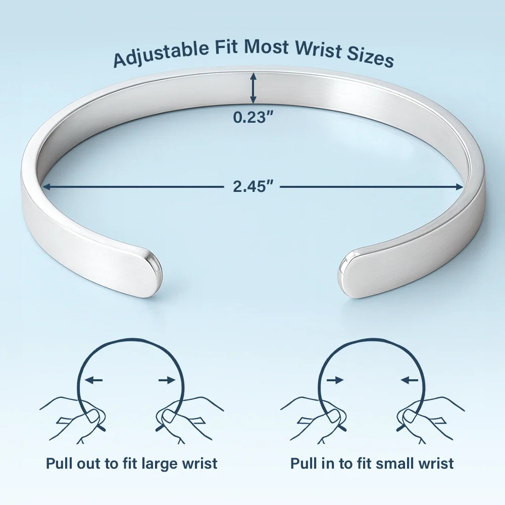 New Mom, New baby, New Dad, Happy - Baby Newborn Information - Personalized Bangle Bracelet Cuff