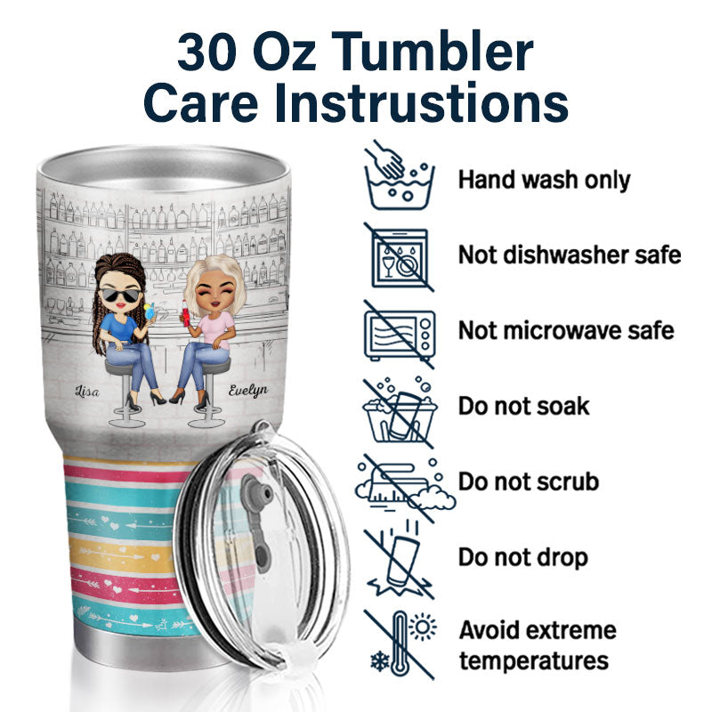 Meilleurs amis, voici une autre année de liens autour de l'alcool blanc - Cadeau Bestie BFF - Verre personnalisé personnalisé de 30 oz