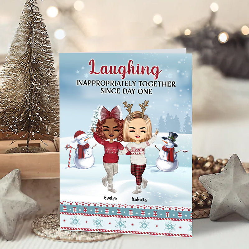 Work Made Us Colleagues - Christmas Gift For Friends And Colleagues - Personalized Custom Folded Greeting Card