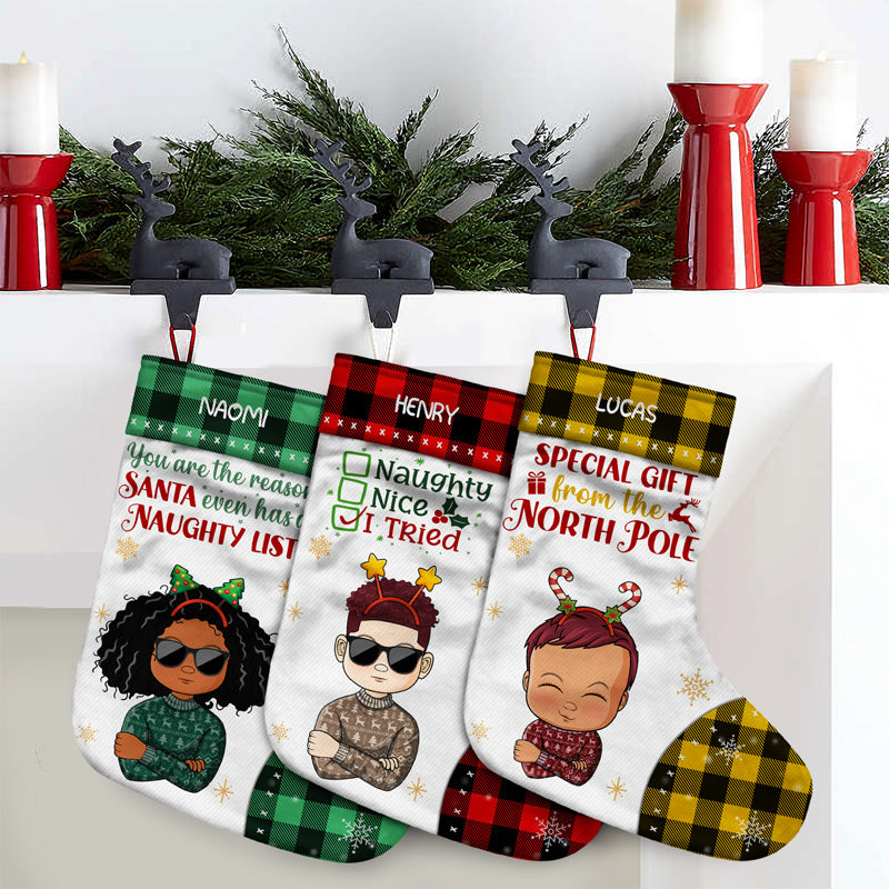 Grandchildren Special Gift From The North Pole - Christmas Gift For Family - Personalized Custom Christmas Stocking