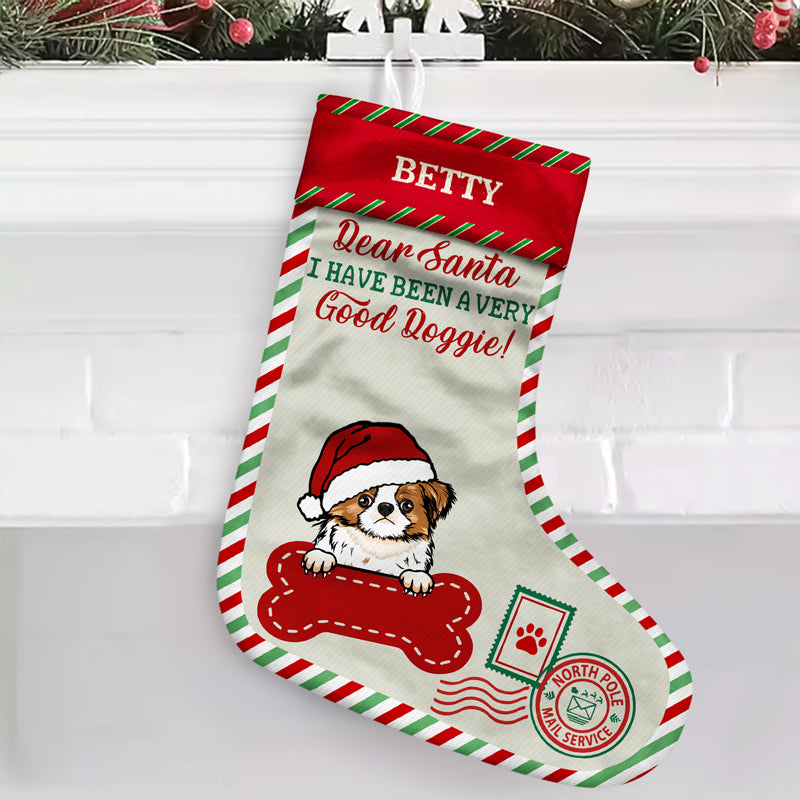 Cher Père Noël, j'ai été un très bon chien - Cadeau de Noël pour les amoureux des chiens - Bas de Noël personnalisé