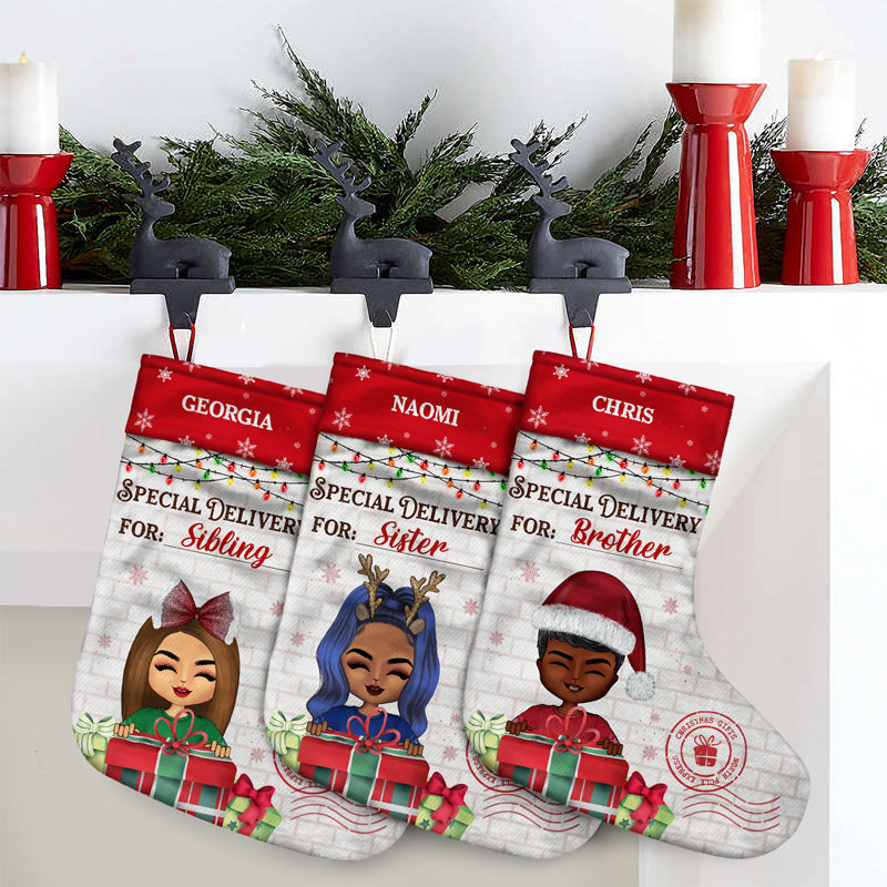 Christmas Family North Pole Express Special Delivery - Christmas Gift For Family - Personalized Custom Christmas Stocking