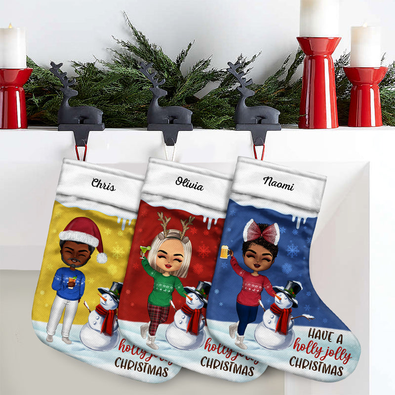 Have A Holly Jolly Christmas - Christmas Gift For Family - Personalized Custom Christmas Stocking