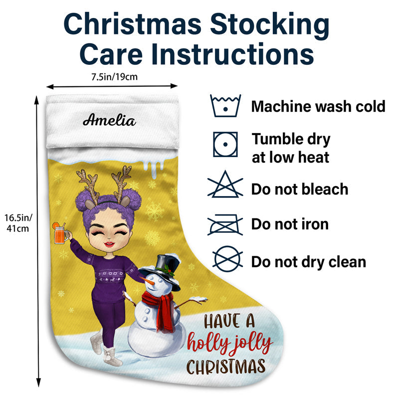 Have A Holly Jolly Christmas - Christmas Gift For Family - Personalized Custom Christmas Stocking
