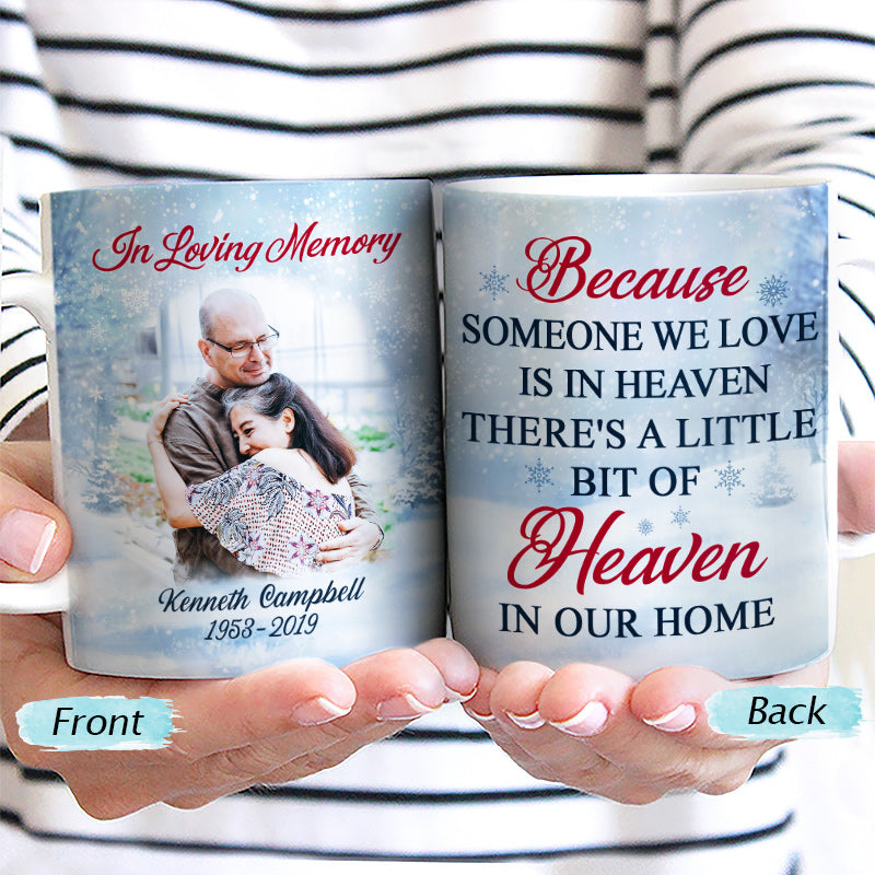 Custom Photo Those We Love Don't Go Away - Christmas Gift - Memorial Gift For Family - Personalized Custom White Edge-to-Edge Mug