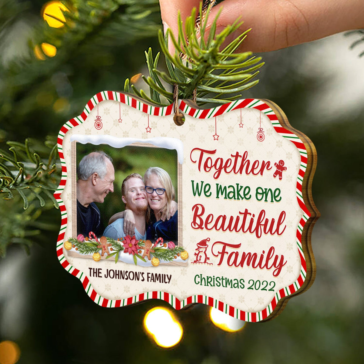 Custom Photo This Is Us A Little Bit Of Crazy - Christmas Gift For Family - Personalized Custom Wooden Ornament