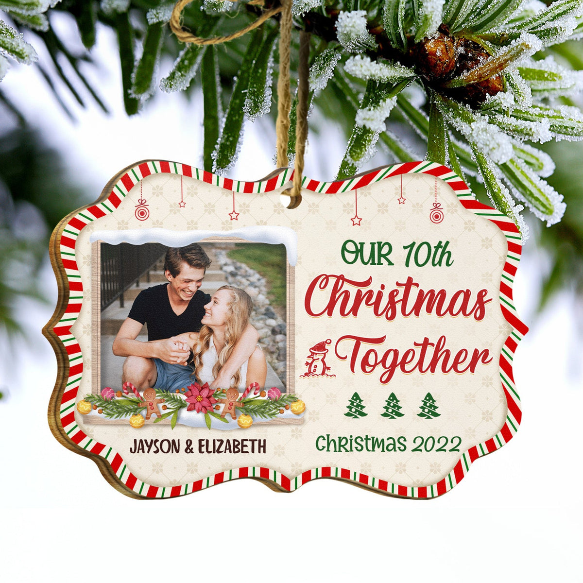 Custom Photo This Is Us A Little Bit Of Crazy - Christmas Gift For Family - Personalized Custom Wooden Ornament