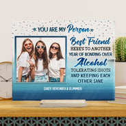 Photo personnalisée des meilleurs amis qui comptent dans notre vie - Cadeau pour BFF - Plaque acrylique rectangulaire horizontale personnalisée