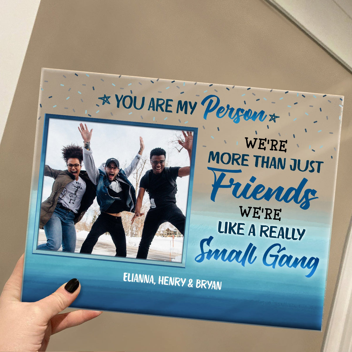 Photo personnalisée des meilleurs amis qui comptent dans notre vie - Cadeau pour BFF - Plaque acrylique rectangulaire horizontale personnalisée