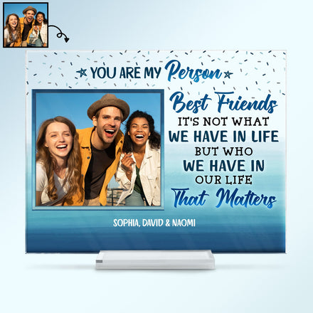 Photo personnalisée des meilleurs amis qui comptent dans notre vie - Cadeau pour BFF - Plaque acrylique rectangulaire horizontale personnalisée