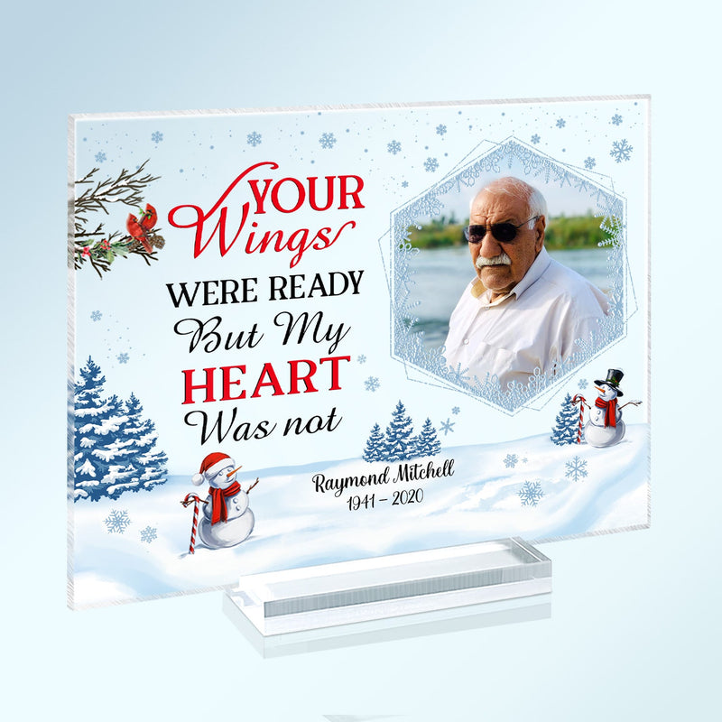 Custom Photo In Loving Memory Those We Love Don't Go Away Christmas - Memorial Gift For Family - Personalized Custom Horizontal Rectangle Acrylic Plaque