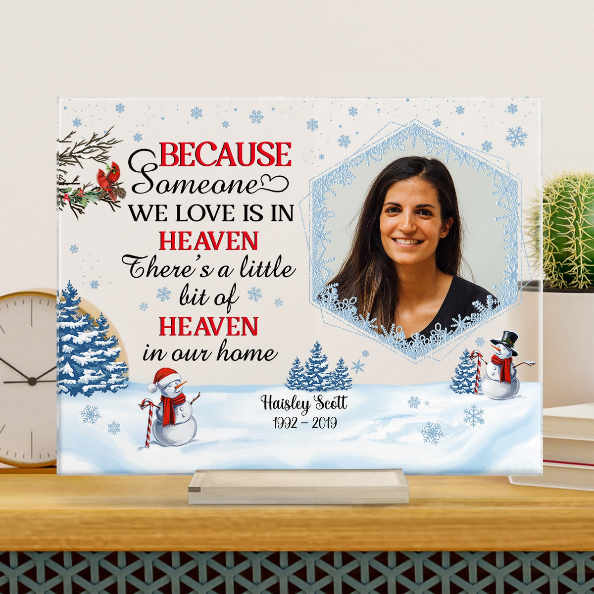 Custom Photo In Loving Memory Those We Love Don't Go Away Christmas - Memorial Gift For Family - Personalized Custom Horizontal Rectangle Acrylic Plaque