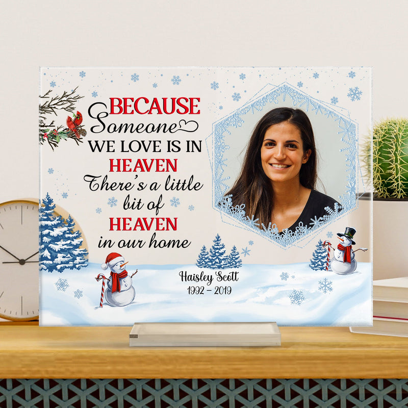 Custom Photo In Loving Memory Those We Love Don't Go Away Christmas - Memorial Gift For Family - Personalized Custom Horizontal Rectangle Acrylic Plaque