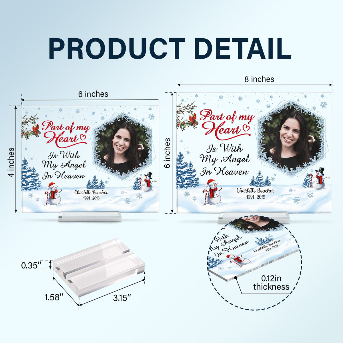 Custom Photo In Loving Memory Those We Love Don't Go Away Christmas - Memorial Gift For Family - Personalized Custom Horizontal Rectangle Acrylic Plaque