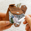 Memorial, Family, Parents, Gift For Grandparents, Sad, Custom Photo - Custom Photo QR Code Memorial The Voice I Wish I Could Hear - Personalized Leather Photo Keychain