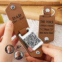 Memorial, Family, Parents, Gift For Grandparents, Sad, Custom Photo - Custom Photo QR Code Memorial The Voice I Wish I Could Hear - Personalized Leather Photo Keychain