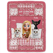Gift For Women,Gift For Men,Pet Lovers,Pet Mom,Pet Dad,Cat Lovers,Cat Mom,Cat Dad,Happy - Quilt Pattern My Cat Cuddling Blanket - Personalized Fleece Blanket, Sherpa Blanket