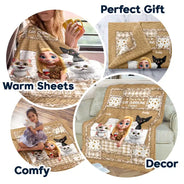 Gift For Women,Gift For Men,Pet Lovers,Pet Mom,Pet Dad,Cat Lovers,Cat Mom,Cat Dad,Happy - Quilt Pattern My Cat Cuddling Blanket - Personalized Fleece Blanket, Sherpa Blanket