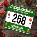 Gift For Yourself, Gift For Women, Gift For Men, Happy, Christmas, Top Market - Race Bib For Runner - Personalized Custom Shaped Acrylic Ornament