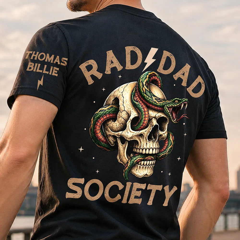 Gift For Father,Gift For Grandpa,Non-Eng,Icon,Proud - Rad Dad Society - Personalized T Shirt