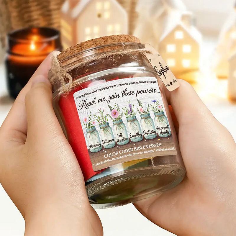 Love,Gift For Yourself,Christian - Read Me Gain These Powers - Personalized Bible Verse Jar