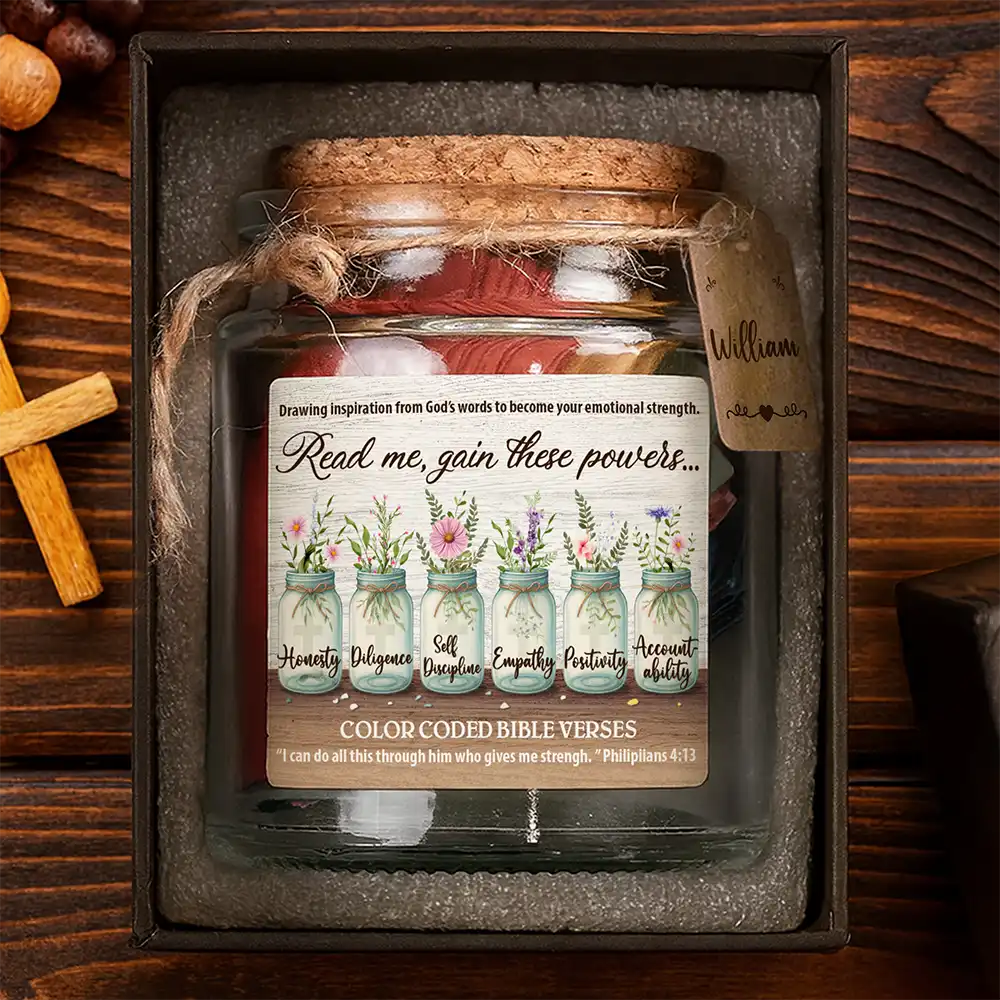 Love,Gift For Yourself,Christian - Read Me Gain These Powers - Personalized Bible Verse Jar