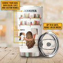 Lecture de livres Chaton Chat Dame Je veux juste un gobelet personnalisé