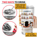 Lecture de livres Chaton Chat Dame Je veux juste un gobelet personnalisé