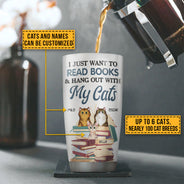 Reading Books Kitten Cat Lady I Just Want To Custom Tumbler