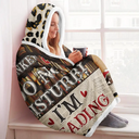 Reading,Gift For Yourself,Gift For Women,Happy - Reading Blanket Just A Girl Who Loves Books - Personalized Wearable Hooded Blanket