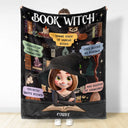 Halloween, Reading, Gift For Yourself, Gift For Women, Happy - Reading Book Witch Blanket - Personalized Fleece Blanket, Sherpa Blanket