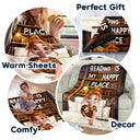 Reading,Gift For Yourself,Happy - Reading Is My Happy Place - Personalized Fleece Blanket, Sherpa Blanket