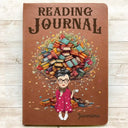 Gift For Yourself,Reading,Happy,Gift For Women,Gift For Men - Reading Journal Book Tree - Personalized Leather Journal
