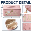 Gift For Women, Happy - Ready In Just A Minute Makeup Girl Beauty 3D Effect - Personalized Leather Makeup Bag