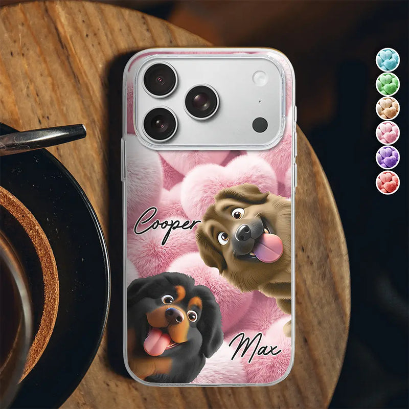 Pet Lovers,Pet Mom,Pet Dad,Dog Lovers,Dog Mom,Dog Dad,Cat Lovers,Cat Mom,Cat Dad,Gift For Women,Gift For Men,Top Market - Realistic 3D Furry Effect Pet Mom Pet Dad - Personalized Clear Phone Case