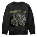 Gift For Father,Gift For Grandpa,Love - Realistic Art Papa Dad Wolf Pack - Personalized T Shirt