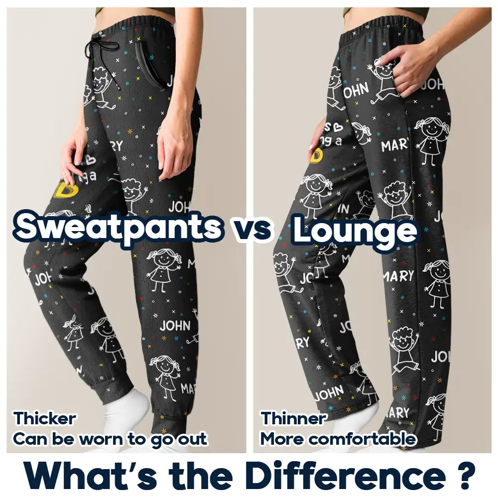 Gift For Grandpa,Gift For Father,Funny,Stick Figure - Reasons I Love Being Papa Stick Figures - Personalized Pajama Pants