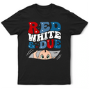 Pregnant Mom,Expecting Dad,Happy,Independence Day - Red White And Due New Mom Dad - Personalized T Shirt