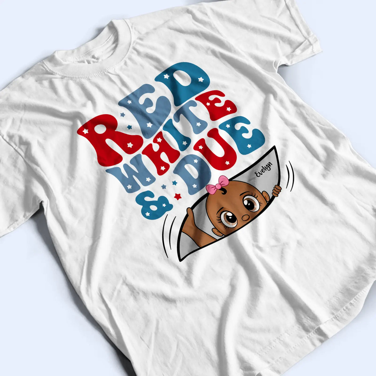 Pregnant Mom,Expecting Dad,Happy,Independence Day - Red White And Due New Mom Dad - Personalized T Shirt