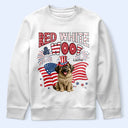 Funny,Dog Lovers,Pet Lovers,Independence Day - Red White Woof - Personalized T Shirt