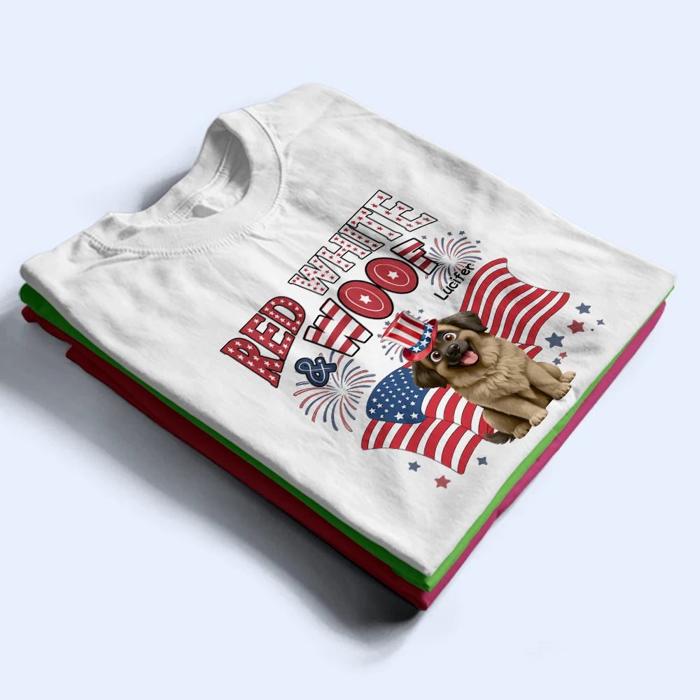 Funny,Dog Lovers,Pet Lovers,Independence Day - Red White Woof - Personalized T Shirt