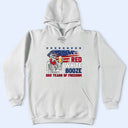 Independence Day,Gift For Yourself,Happy,Gift For Women,Gift For Men,America 250th,Icon,Proud - Red White & Booze US Independence Day - Personalized T Shirt