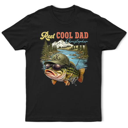 Reel Cool Dad Gradpa - Personalized T Shirt