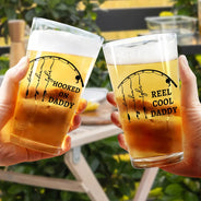 Gift For Father,Gift For Grandpa,Fishing,Non-Eng,Icon,Proud - Reel Cool Dad Grandpa - Personalized Beer Glass