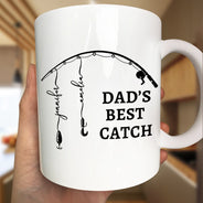 Gift For Father,Gift For Grandpa,Fishing,Non-Eng,Icon,Proud - Reel Cool Dad Grandpa - Personalized Mug